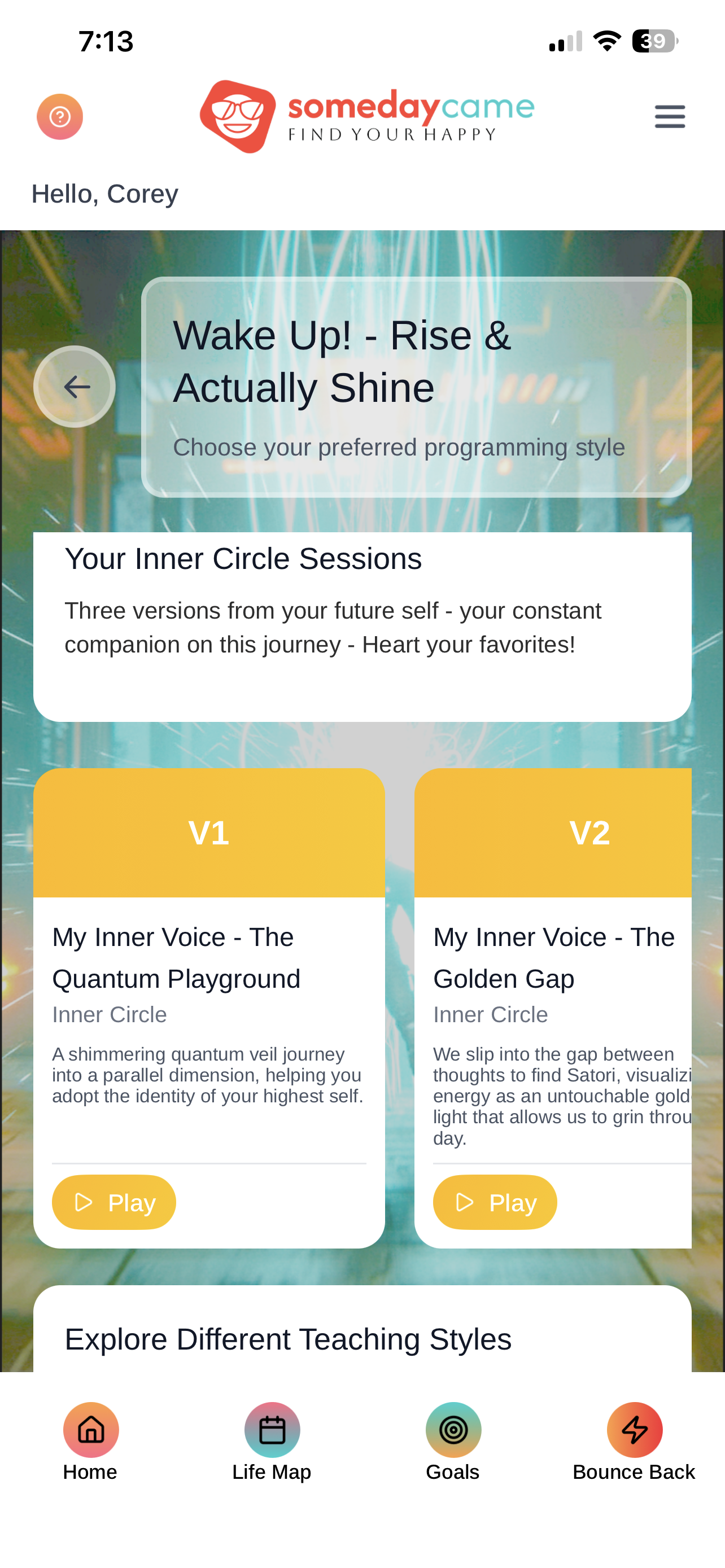 Someday Came Inner Voice Sessions screen